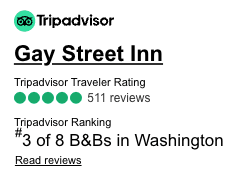 Tripadvisor listing for Gay Street Inn, ranking #3 of 8 B&Bs in Washington with a rating based on 511 reviews.